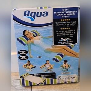 Brand New Aqua 4-in-1 Monterey Hammock - Blue and Green